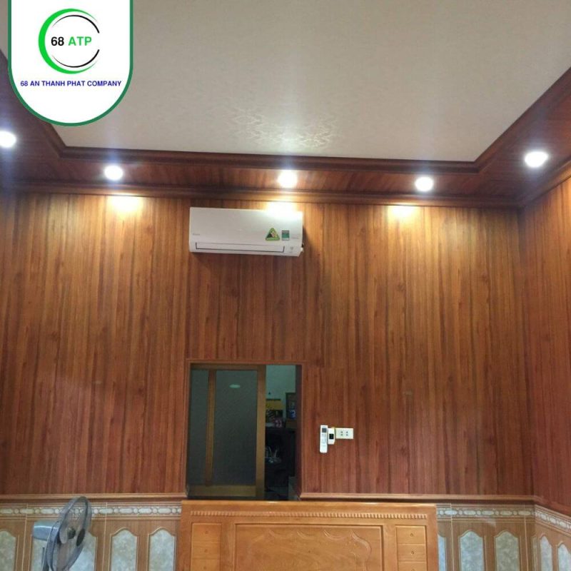 Thi công hoàn thiện tấm ốp vân gỗ 