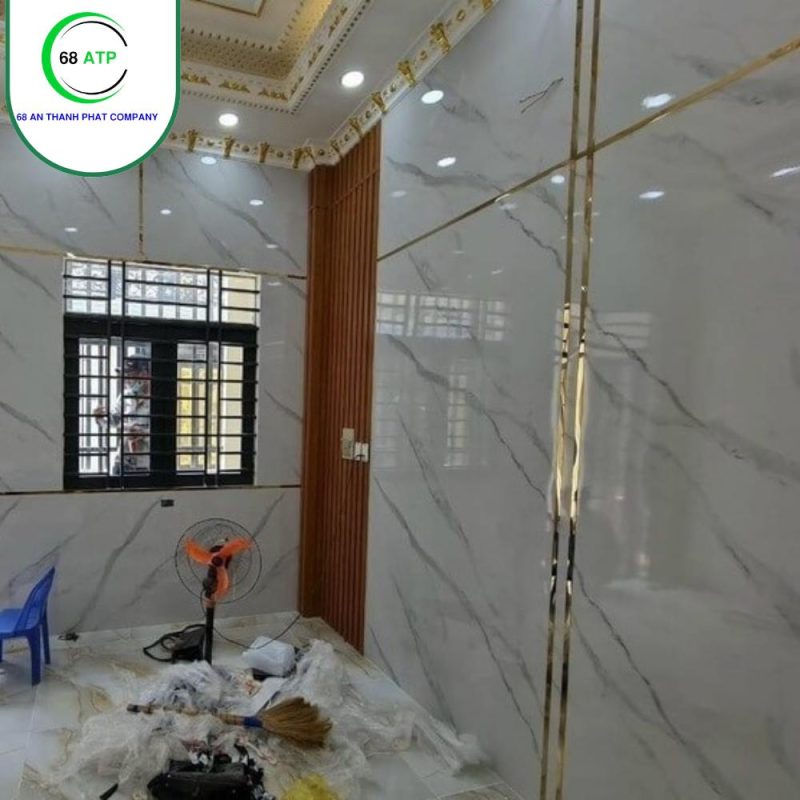 Thi công tấm ốp nano vân đá