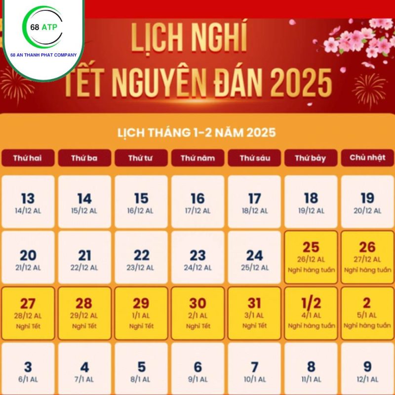 Lịch nghỉ tết 2025